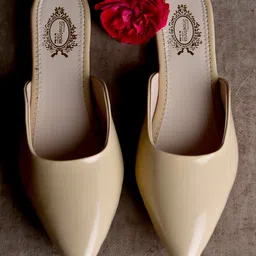 Shoetopia Solid Mule Sandals - Beige-picture-22