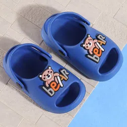 SHOES FOR JUNIORS Teddy Bear Applique Detailed With Sling Back Clogs - Blue-picture-18