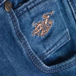 US Polo Assn Cotton Woven Full Length Washed Jeans - Blue image 4
