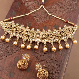 Anouk Gold-Plated Stones-Studded & Beaded Jewellery Set-picture-18