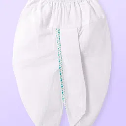 Babyhug Cambric Full Sleeves Kurta Dhoti Set With Leaf Print - Green image 4