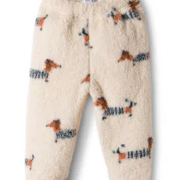 Mark & Mia Full Raglan Sleeves Co-ords Winter Wear Night Suit with Puppy Print - Beige image 4