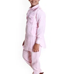 BAESD Boys Long Sleeves Shirt Collar Pathani Kurta With Pyjamas image 5