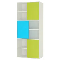 Adona Astra Large Kids Bookshelf Cum Storage Cabinet- Yellow & Blue image 5