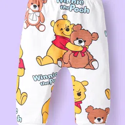 babyhug disney Babuhug Disney Interlock Knit Full Length Diaper Leggings Striped & Winnie The Pooh Print Pack Of 3 - White Red & Light Blue image 5