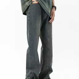 KPOP Men Regular Fit Mid-Rise Heavy Fade Jeans image 4