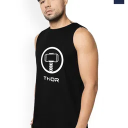 Organic Chics Pack Of 2 Printed Cotton Innerwear Vests Navy Avenger-Black Thor_S-image-49