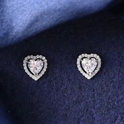 Clara Rhodium-Plated Contemporary Cubic Zirconia Studded Earrings-picture-30