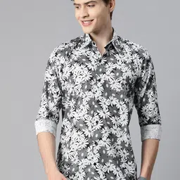 Monsui Men Classic Floral Opaque Printed Casual Shirt-picture-10
