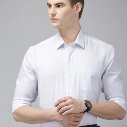 Arrow Manhattan Slim Fit Micro Checks Pure Cotton Formal Shirt-picture-35