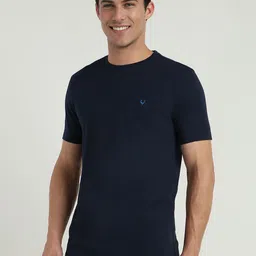 Allen Solly Men Solid Round Neck Cotton Slim Fit T-shirt-picture-20