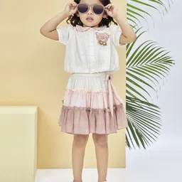 Peppermint Girls Shirt Collar Top With Skirt-picture-12