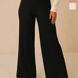 Fabflee Women Pack Of 3 Wide Leg Trousers-picture-12