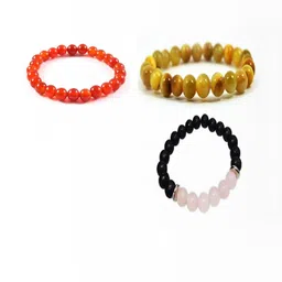 Divine souvenirs Unisex Set Of 3 Artificial Beaded Elasticated Bracelets-picture-15