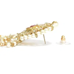 KARATCART Red Contemporary Drop Earrings image 2