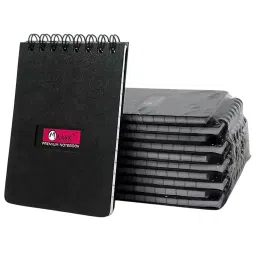 Staprico Pocket Notebook A7 Wiro Bound 92 Page Double-Side Ruled Black (Pack of 10) image 4