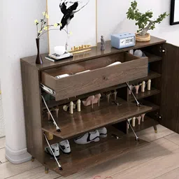 HEXA RED Brown 4-Layers Engineered Wood Sturdy and Stylish Shoe Rack image 2