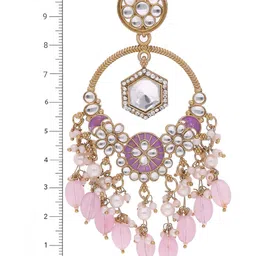 Anouk Gold Plated Artificial Stones Studded And Beaded Contemporary Chandbalis image 4