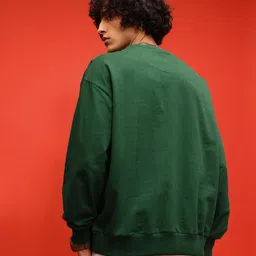 glitchez Gentle Swag Minimal Printed Cotton Terry Oversized Fit Sweatshirt image 2