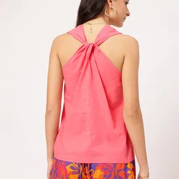 DressBerry Darling Detail Twisted Back V-Neck Sleeveless Top image 5