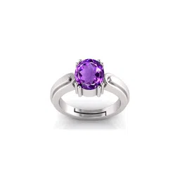 Pranjal Gems 11.25 Ratti 10.60 Kt Amethyst Gemstone Studded Adjustable Finger Ring image 1