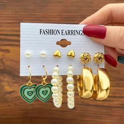 Crazy Fashion Pack Of 6 Contemporary Studs Earrings-image-35