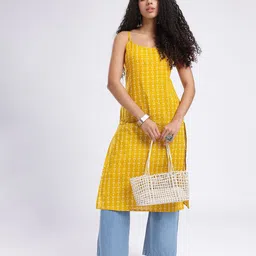 fusion by glitchez Striped Sleeveless Kurta-picture-17