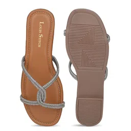 LOUIS STITCH Women Embellished Slip-On Open Toe Flats image 2