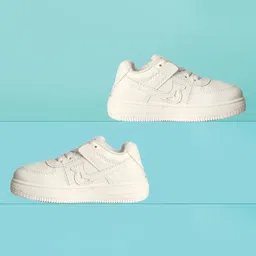 FEETWELL SHOES Solid Lace Up Sneakers - White-image-93