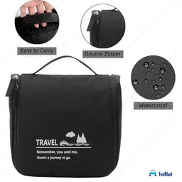 Bunie Travel Toiletry Organizer Bag with Hanging Hook  Black image 2
