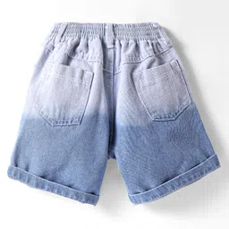 Little Kangaroos Washed Anti Bacterial Denim Shorts Text Print - Light Blue image 2