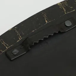 vedas C-Navish Black & Gold-Toned Round Shaped Heritage Wooden Polished Wall Clock image 4