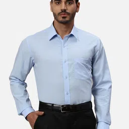 Park Avenue Men Spread Collar Solid Cotton Formal Shirt-image-18