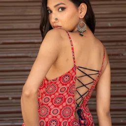 Moda Rapido Print Sweetheart Neck Ethnic Cotton Top image 4