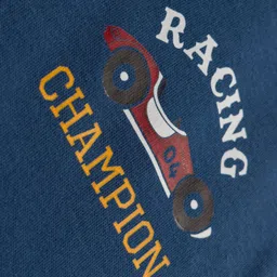 Zero Sinker Knit Full Length Lounge Pant With Text Print - Navy Blue image 3