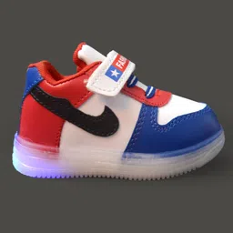 NEW STEPS Colour Blocked LED Velcro Closure Shoes - Red image 4