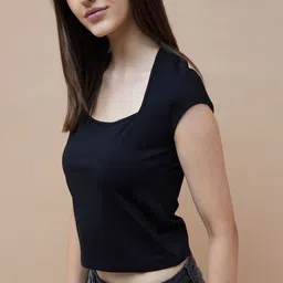 Ginger by Lifestyle Short Sleeves Scoop Neck Crop T-shirt image 2