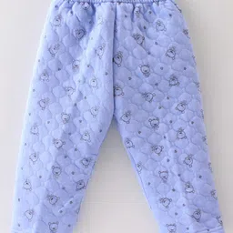 Little Darlings Full Sleeves Winter Wear Suit With Teddy Embroidery - Purple image 5