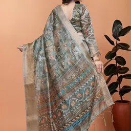 Dinesh Ethnic Traditional Wear Ethnic Motifs Silk Blend Handloom Saree image 3