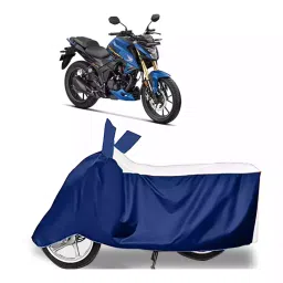 Auto Pearl Bike Cover for Honda Hornet 2.0 (White & Blue)-picture-38