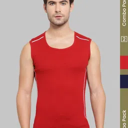 MACHO Pack Of 2 Assorted Super Combed Cotton Gym Vests-picture-32