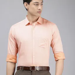 Park Avenue Slim Fit Self Design Textured Pure Cotton Formal Shirt-picture-19