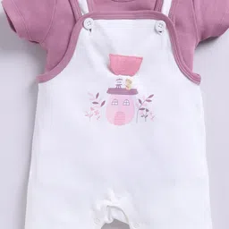 Smart Baby Girls Printed Pure Cotton Dungarees With T-Shirt-image-90