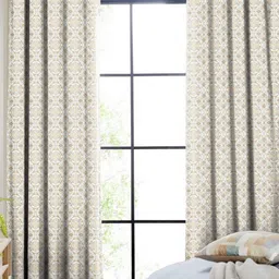 CASABLEU Orange 2 Pieces Ethnic Motifs Printed Room Darkening Long Door Curtains-picture-45