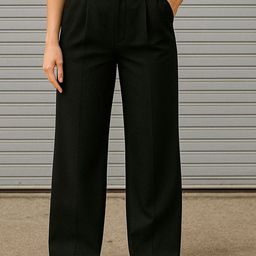 Next One Women Smart Wide Leg High-Rise Flat-Front Regular Trousers-picture-22