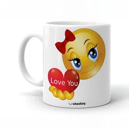 Mr UVD White & Yellow Graphic Printed Ceramic Glossy Mug- 350 ml-picture-16