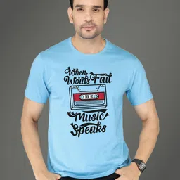 NOBLE HUSTLE Typography Printed Round Neck Cotton T-shirt-picture-34