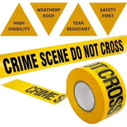 SINGHAL Crime Scene Do Not Cross Barricade Tape Roll 80 m Yellow and Black, CSDNC_YB_3x80_P12 (Pack of 12) image 5