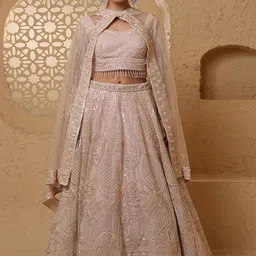 MILU MADAN Women Embellished Sequinned Lehenga With Blouse & Dupatta image 2