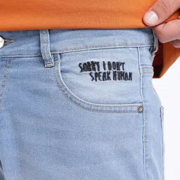 glitchez Men Straight Fit Light Fade Stretchable Jeans image 5